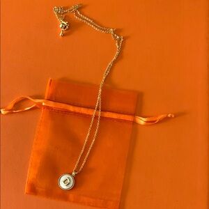 Elegant Gold Plated “D” Pendant Necklace